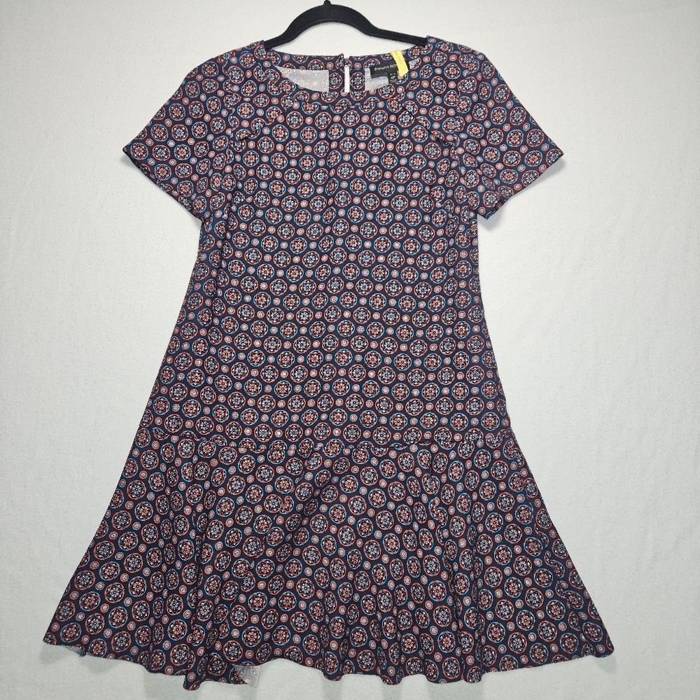 Banana Republic Petite Floral Patterned Navy Dress Size 4